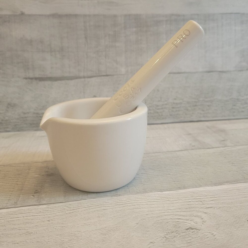 Ceramic White Mortar & Pestle Set By Coors USA PRO Durable Kitchen Tool